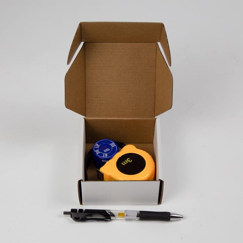 SUNLPH 50 Pack 4x4x2 Inches Small Shipping Boxes, White Corrugated Cardboard Boxes, Moving Mailing Packing Box - Image 4